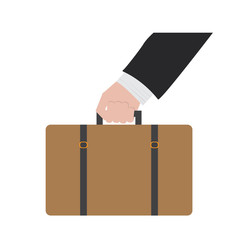 Hand holding a suitcase icon. Vector illustration design