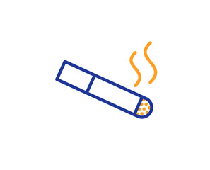 Smoking area line icon. Cigarette sign. Smokers zone symbol. Colorful outline concept. Blue and orange thin line color icon. Smoking Vector