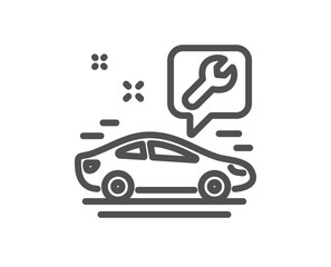 Spanner tool line icon. Car repair service sign. Fix instruments symbol. Quality design flat app element. Editable stroke Car service icon. Vector