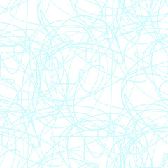 Chaos tangle pattern. Wavy background. Hand drawn waves. Seamless tangled wallpaper. Stripe texture with many lines. Print for banners, flyers or posters. Line art