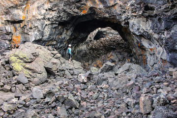 Indian Tunnel Cave in Craters of the Moon National Monument, Idaho, USA