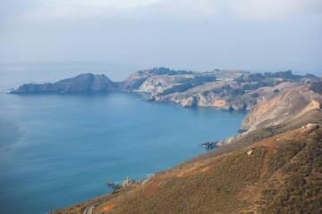 View of Hawk Hill in a summer sunny day, Marin Headlands, Golden Gate National Recreation Area, Marin County, California