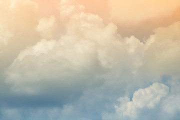 Obraz premium Fantasy and vintage dynamic cloud and sky with grunge texture for background Abstract,postcard nature art style,soft and blur focus.