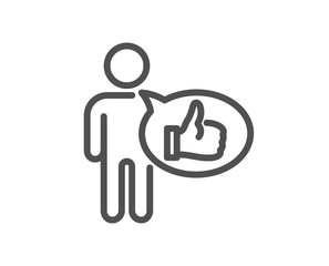 Like line icon. Thumbs up sign. Positive feedback, social media symbol. Quality design flat app element. Editable stroke Like icon. Vector