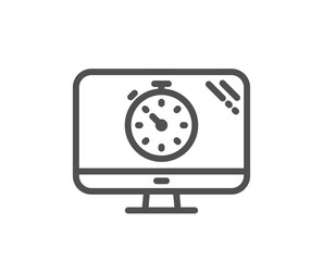 Seo timer line icon. Search engine optimization sign. Analytics symbol. Quality design flat app element. Editable stroke Seo timer icon. Vector