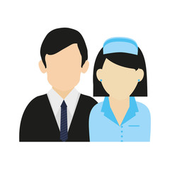 Businessman and nurse avatar