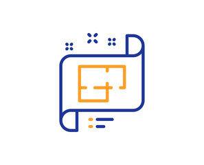 Architectural plan line icon
