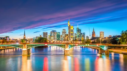 Fototapeten View of Frankfurt city skyline in Germany © f11photo