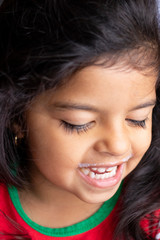 Beautiful face of girl in Christmas