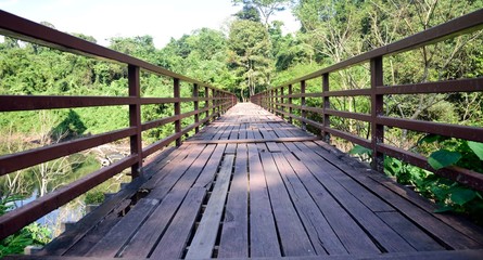 Fototapeta premium wood bridge in Khao Yai, Pakchong District, Nakhon Ratchasima Province, Thailand