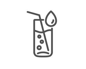 Water glass line icon. Soda aqua drink sign. Drop symbol. Quality design flat app element. Editable stroke Water glass icon. Vector
