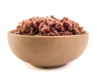 brown rice, riceberry organic food ,Healthy food eating concept.