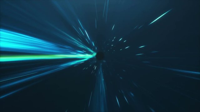 3D animation tunnel or wormhole, tunnel that can connect one universe with another. Abstract speed tunnel warp in space, wormhole or black hole, scene of overcoming the temporary space in cosmos