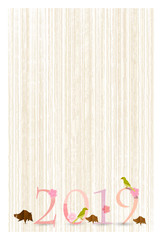 亥　和紙　年賀状　背景 