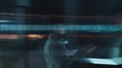 business women working late colleagues using tablet computer brainstorming ideas for project deadline manager woman sharing strategy meeting discussing solution in office at night