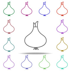 onion line icon. Elements of Fruit in multi color style icons. Simple icon for websites, web design, mobile app, info graphics