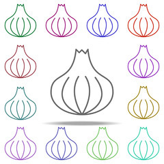 garlic line icon. Elements of Fruit in multi color style icons. Simple icon for websites, web design, mobile app, info graphics