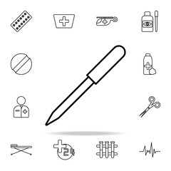 pipette line icon. Hospital icons universal set for web and mobile