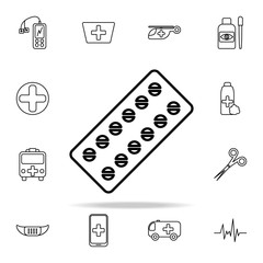 tile medicine line icon. Hospital icons universal set for web and mobile