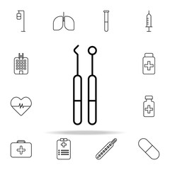 dentist's tools line icon. Hospital icons universal set for web and mobile