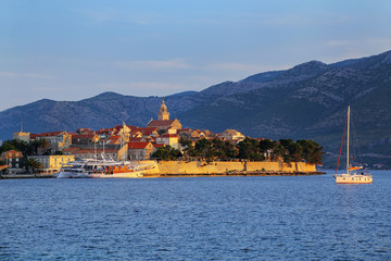 Korcula old town in early morning light, Croatia