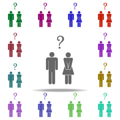 the relationship is questionable icon. Elements of People in love in multi color style icons. Simple icon for websites, web design, mobile app, info graphics