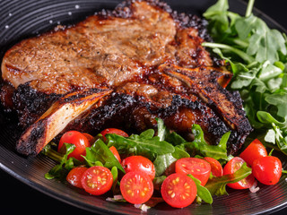 Roasted meat and tomatoes