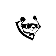 virtual reality panda vector logo