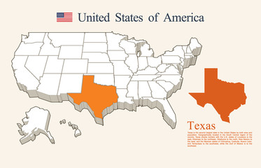 USA map vector, Texas