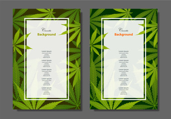 Green tea leaves vector nature background.