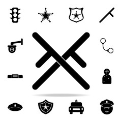 batons icon. Police icons universal set for web and mobile