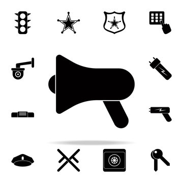 police loudspeaker icon. Police icons universal set for web and mobile