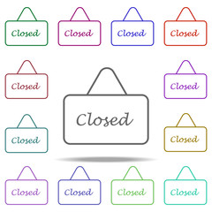 door sign closed outline icon. Elements of restaurant in multi color style icons. Simple icon for websites, web design, mobile app, info graphics