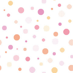 Pattern swatch, Polka dots on polka dots (pink).