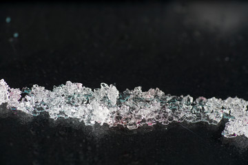 Chemical powder from the chemistry kit with macro lens photographed in studio