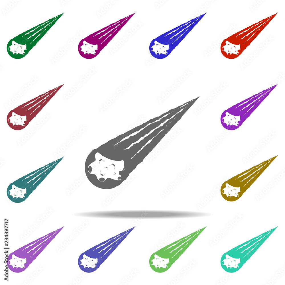 Poster comet icon. elements of space in multi color style icons. simple icon for websites, web design, mobi