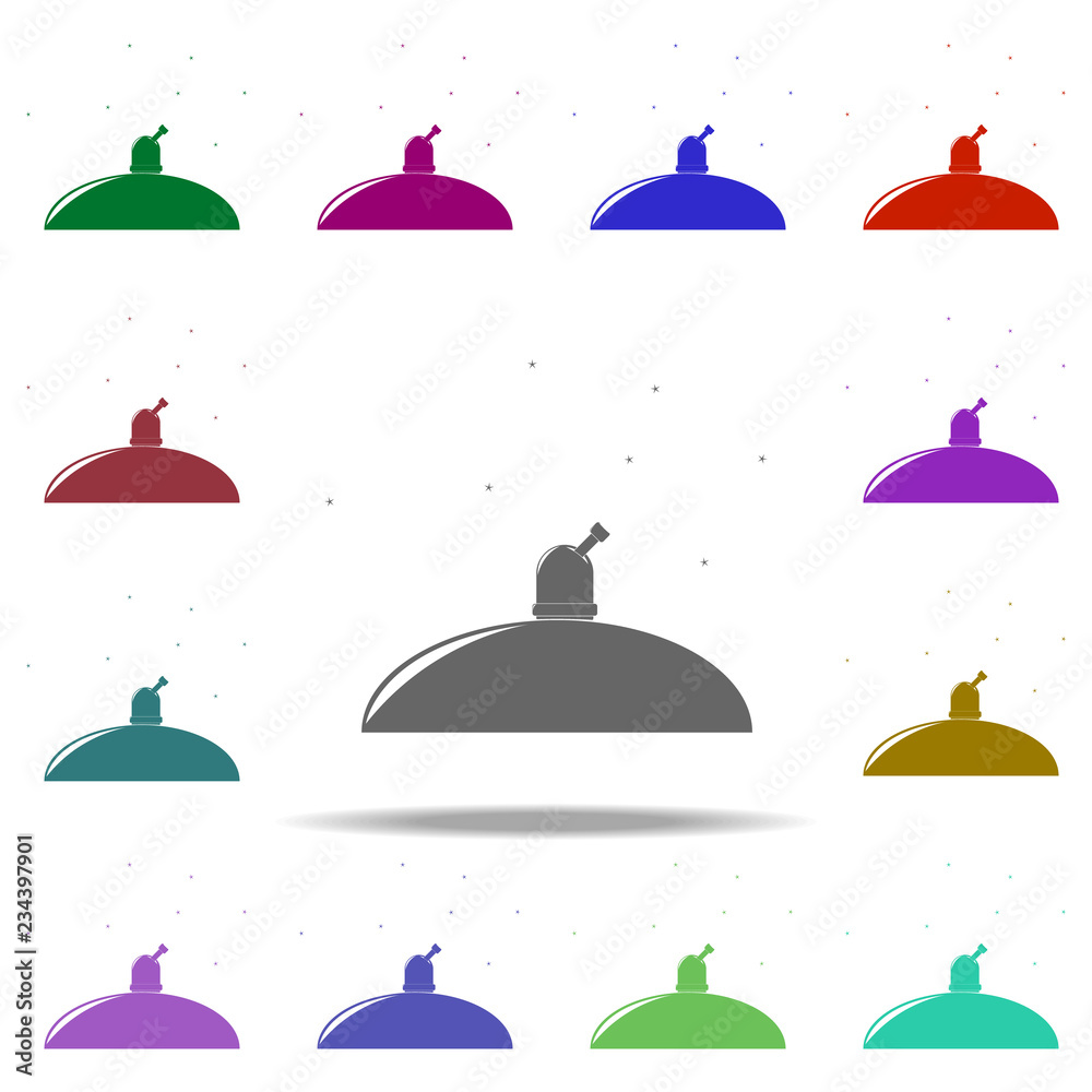 Poster observatory icon. elements of space in multi color style icons. simple icon for websites, web design