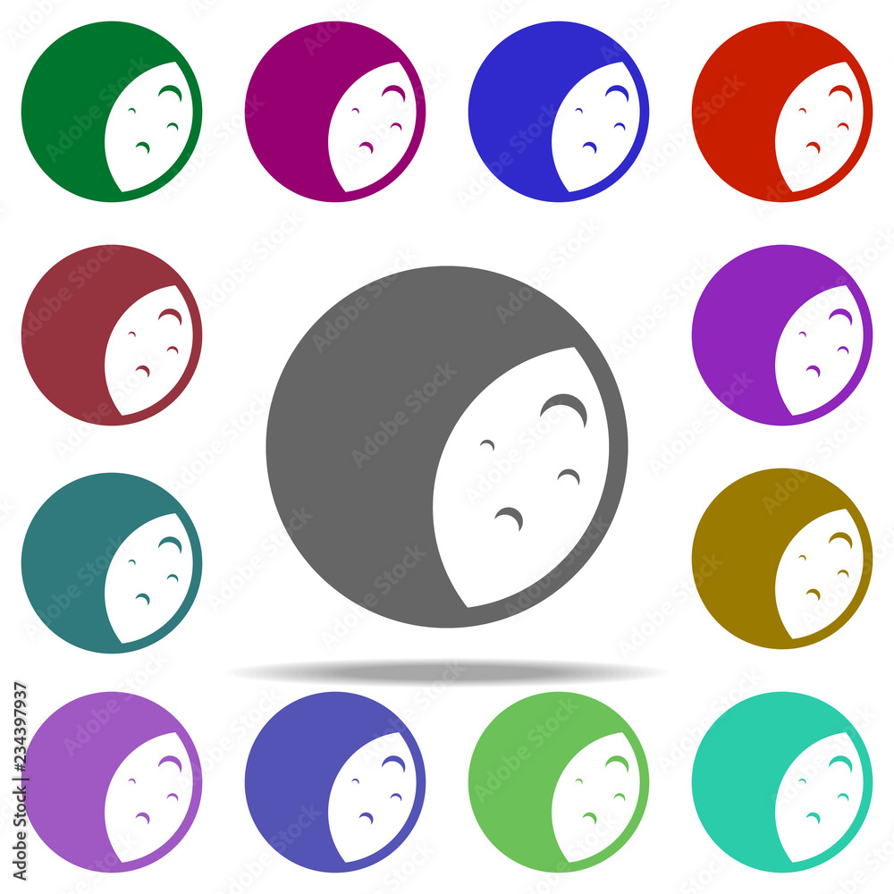 Poster moon icon. elements of space in multi color style icons. simple icon for websites, web design, mobil