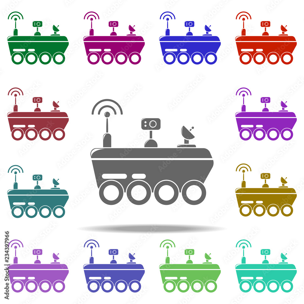 Poster mars move icon. elements of space in multi color style icons. simple icon for websites, web design, 