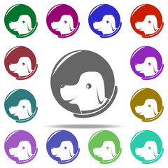 first dog cosmonaut icon. Elements of Space in multi color style icons. Simple icon for websites, web design, mobile app, info graphics - obrazy, fototapety, plakaty
