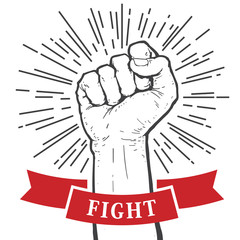 Fist hand, Protest symbol. Fight sign