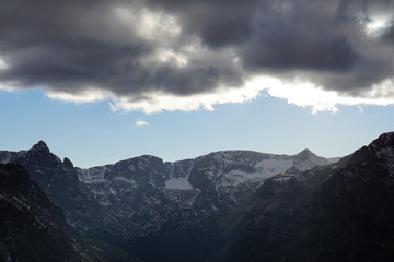 mountains in the clouds
