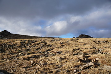 landscape with mountains and clouds