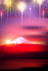富士山　日の出　年賀状　背景 