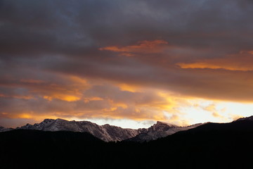 sunset in the mountains