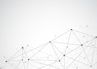 Connect lines and dots. Internet connection. Abstract sense of science and graphic design. Banner template for technology background. Vector illustration