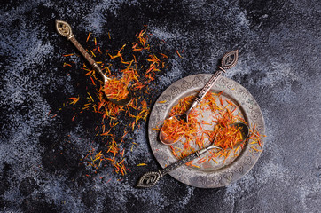 Traditional dry saffron spice