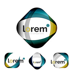 Set of geometric shape convergence logo design templates