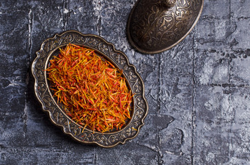 Traditional dry saffron spice