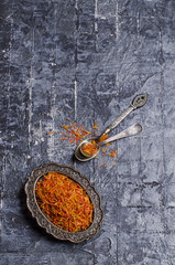 Traditional dry saffron spice